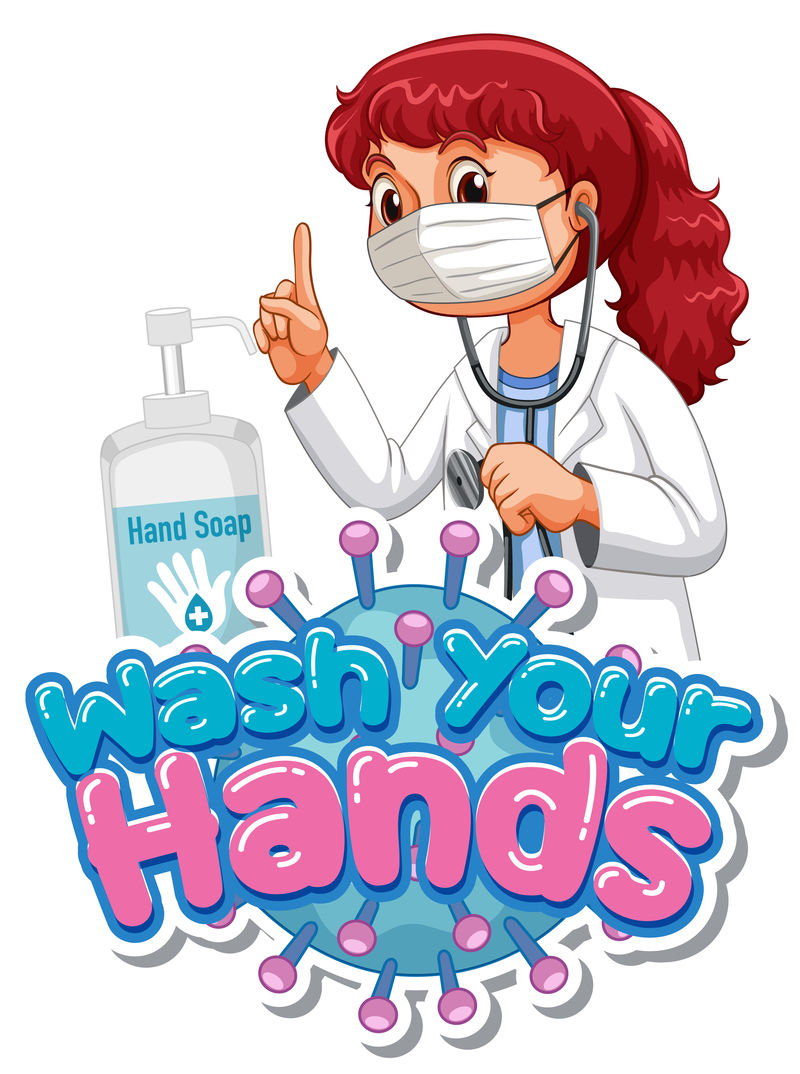 医生戴口罩洗手海报设计