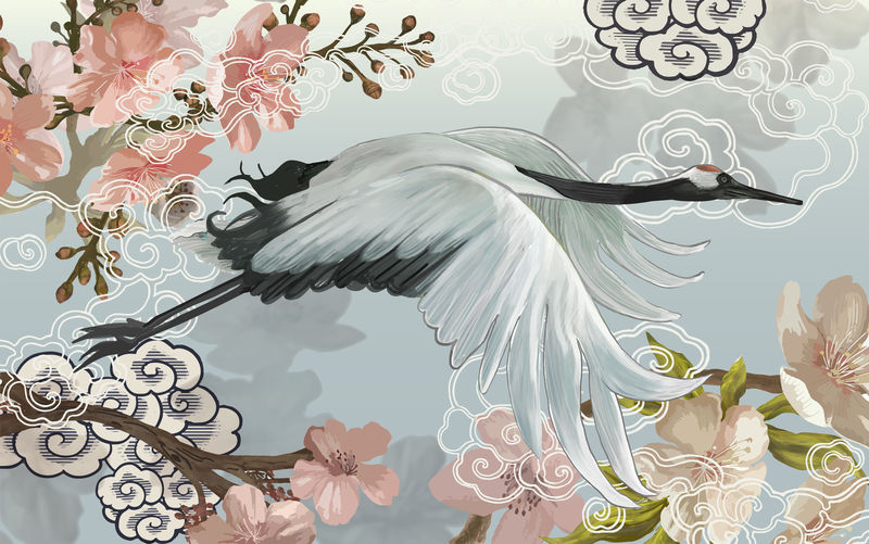 飘逸优雅的日本白鹤