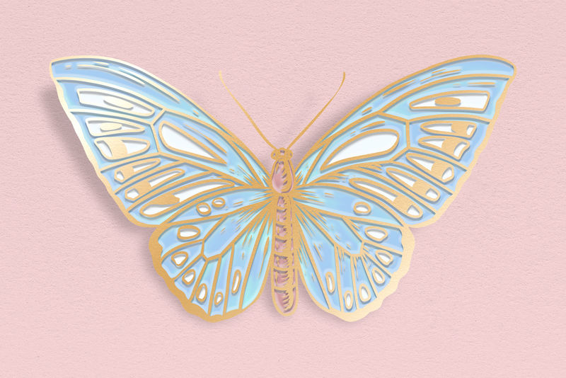 可爱的粉彩蝴蝶设计元素