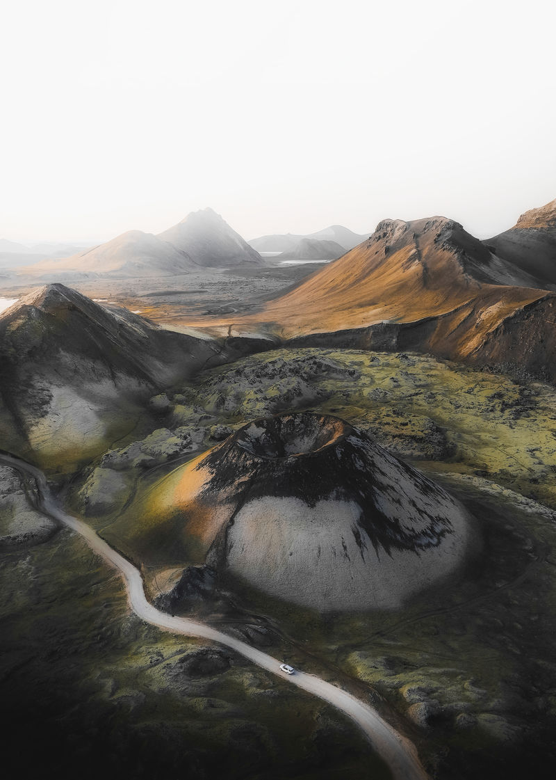 无人机拍摄的冰岛火山