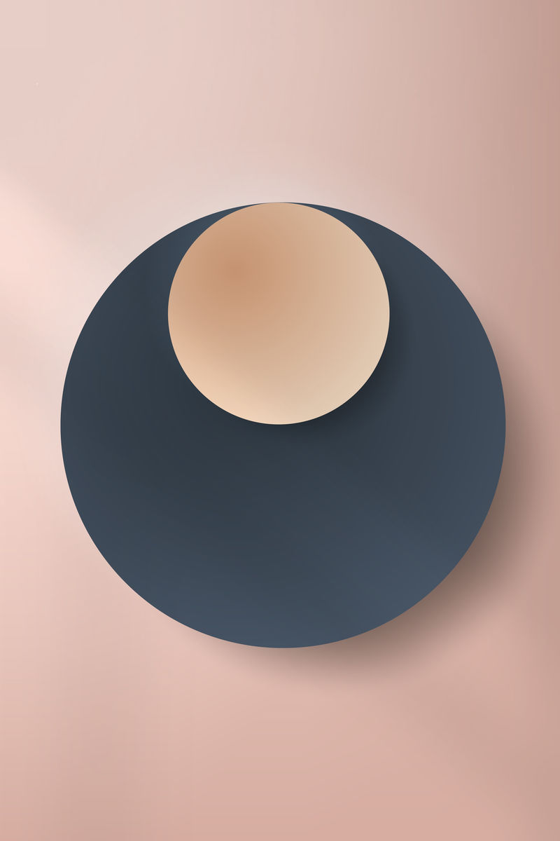 彩色圆形剪纸在淡粉色背景向量上添加阴影