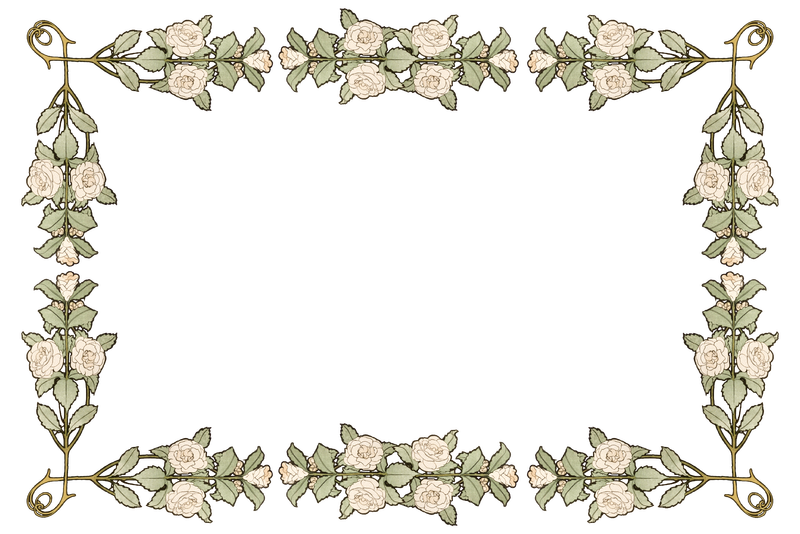 Art nouveau png white rose frameremixed from the artworks of卧底