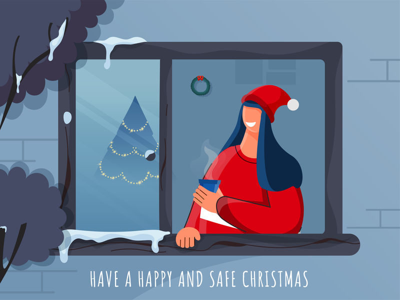 快乐与安全圣诞庆典海报设计