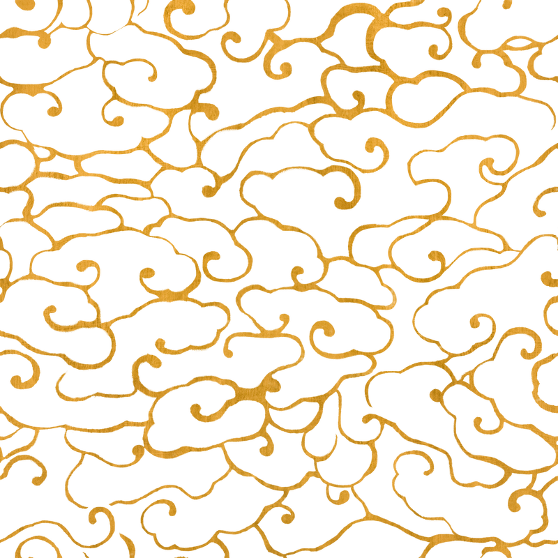 Png金色中国传统艺术云图案无缝背景