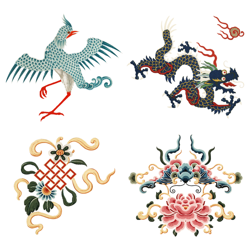中国艺术png符号装饰饰品套装