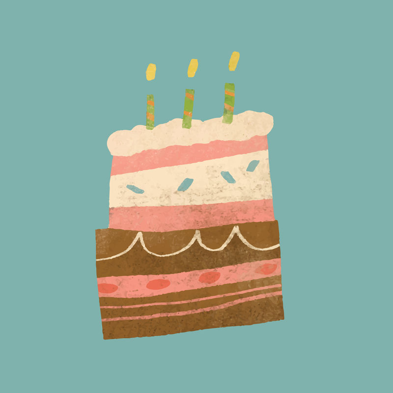 生日蛋糕涂鸦元素向量