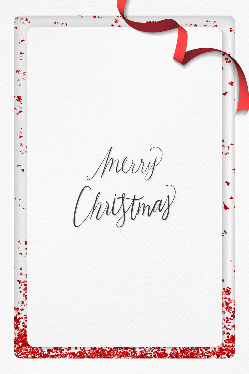 圣诞快乐纸贺卡设计与红色闪光框矢量