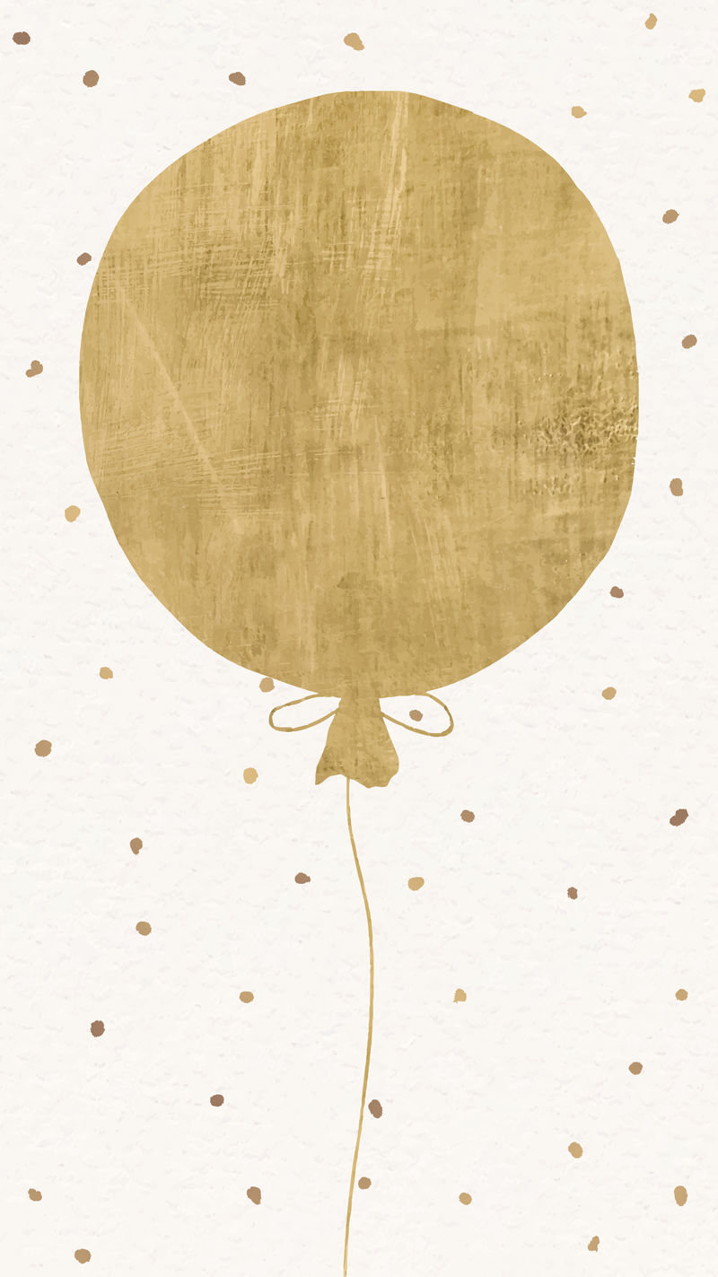 金色气球手机壁纸psd节日背景