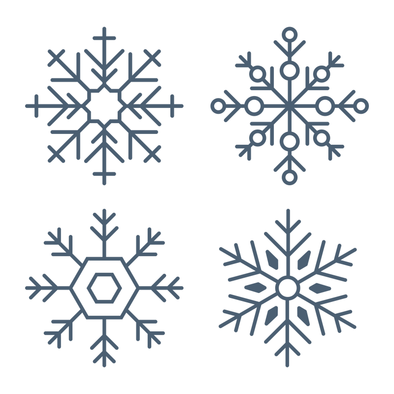 圣诞雪花社交广告模板集透明png