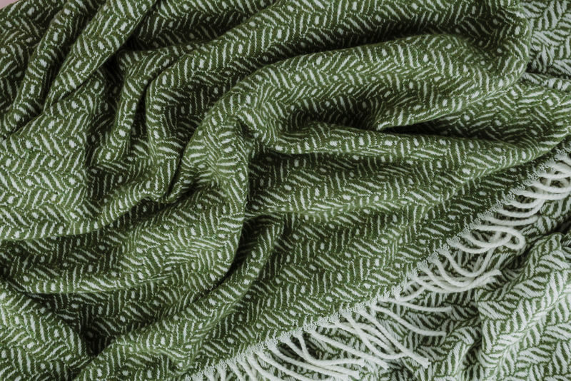 绿色编织纹理围巾背景