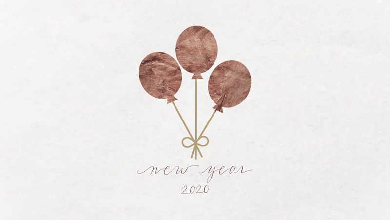 新年气球涂鸦新年2020手绘矢量