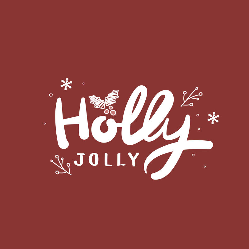 Holly jolly圣诞假期问候语排版风格