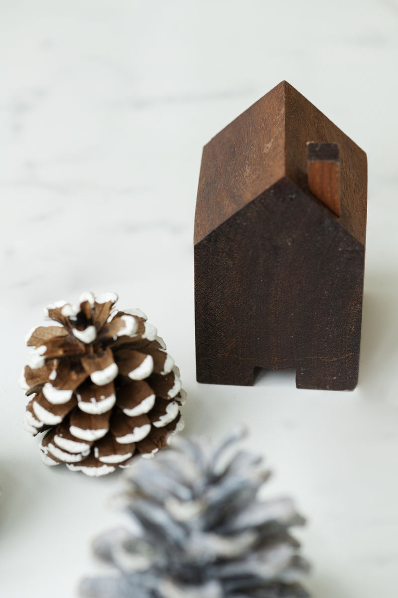 松果和木屋圣诞装饰品