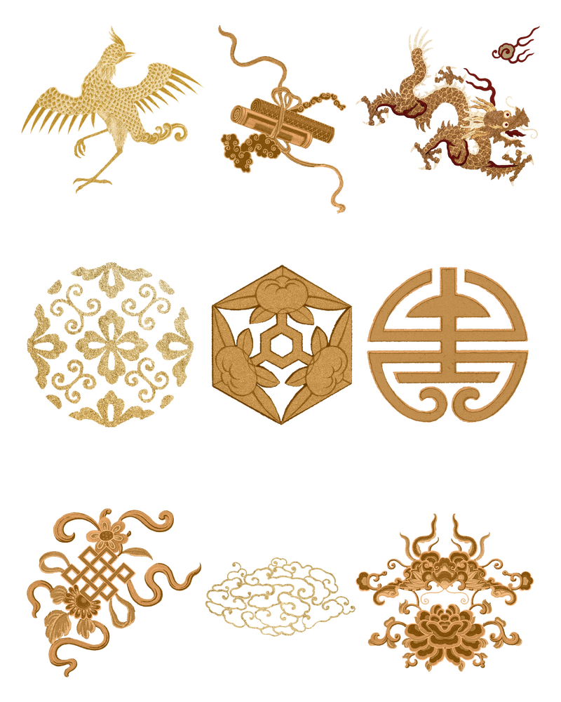 中国艺术符号png贴纸装饰饰品集