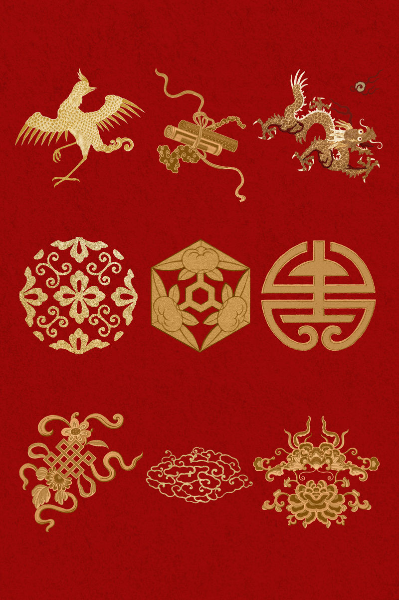 东方中国艺术psd标志金饰系列