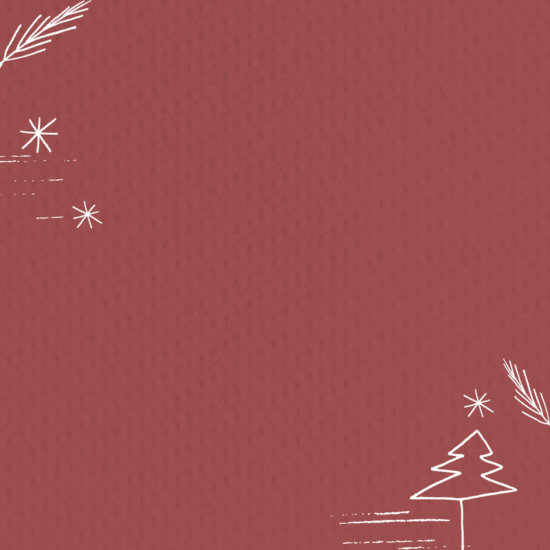 红色背景上的圣诞树边框psd