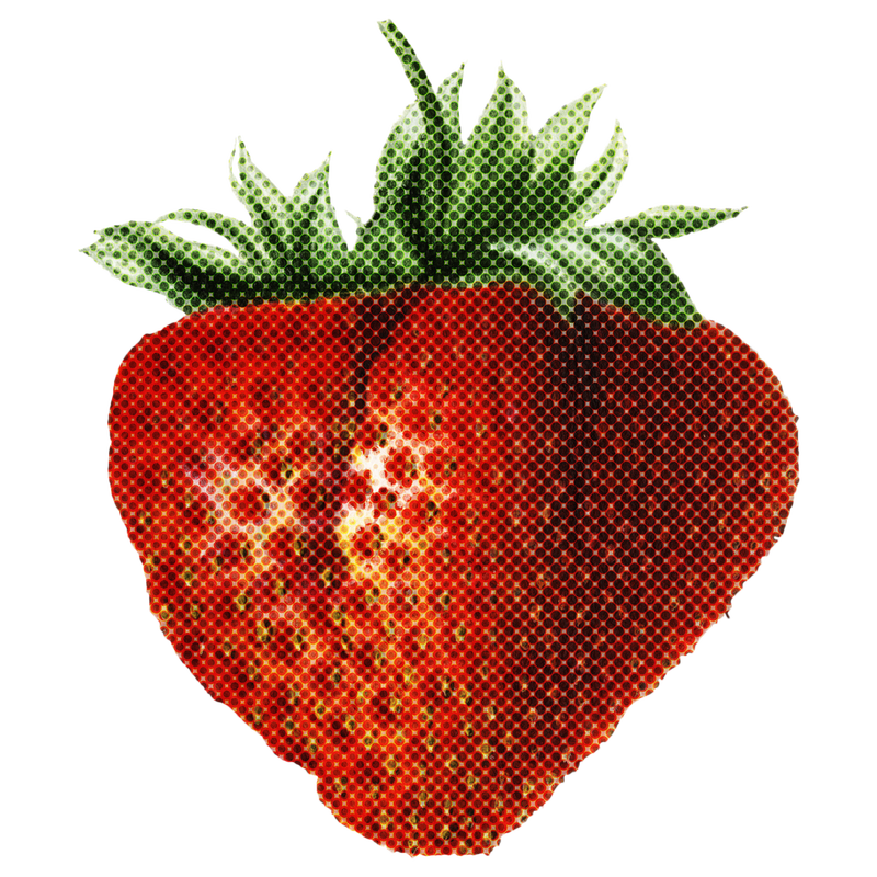 半色调新鲜草莓设计元素