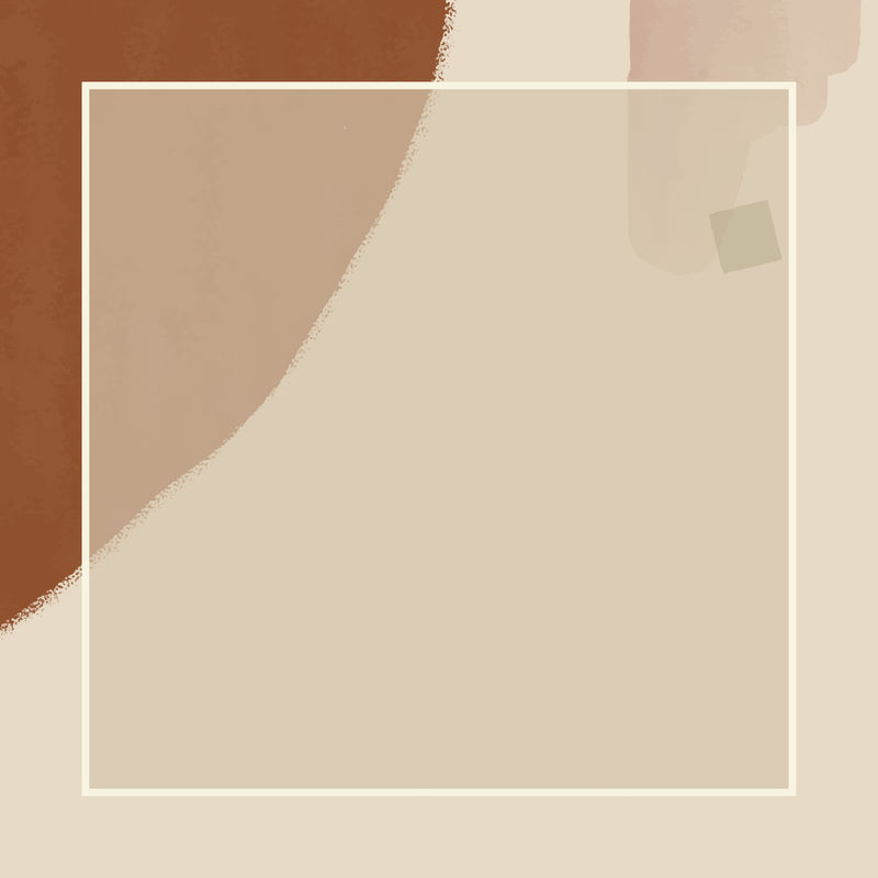 棕色和奶油色水彩背景向量上的矩形框