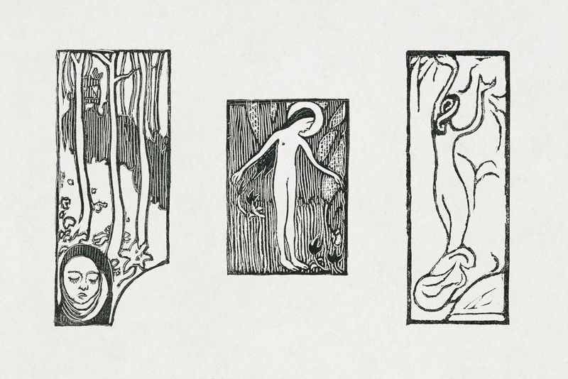 复古女性插画从莫里斯丹尼斯的艺术作品混音