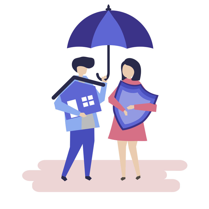 夫妻和房屋保险概念图