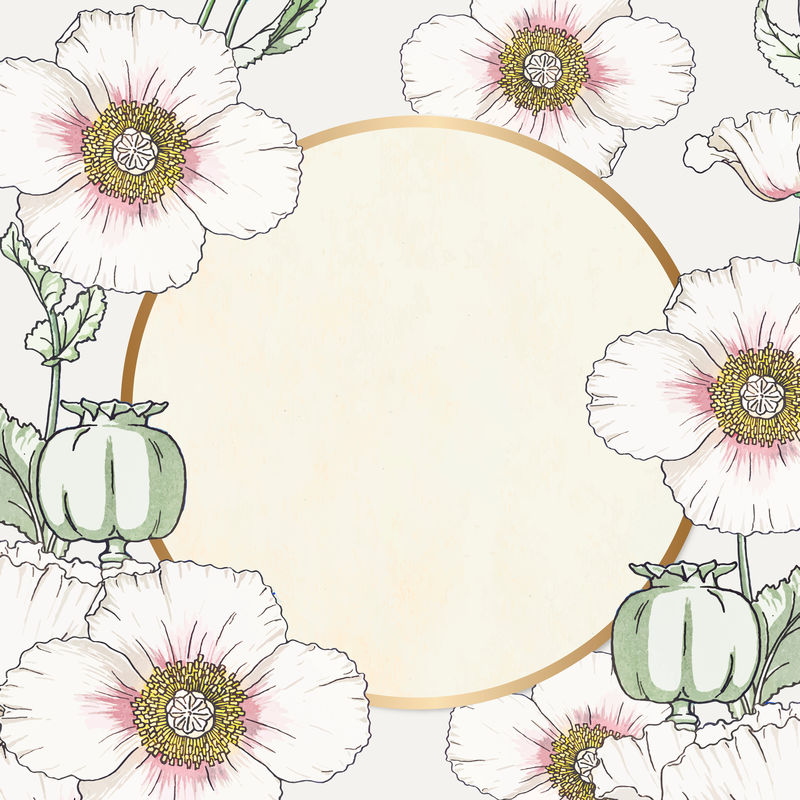 复古花卉框架矢量手绘设计空间
