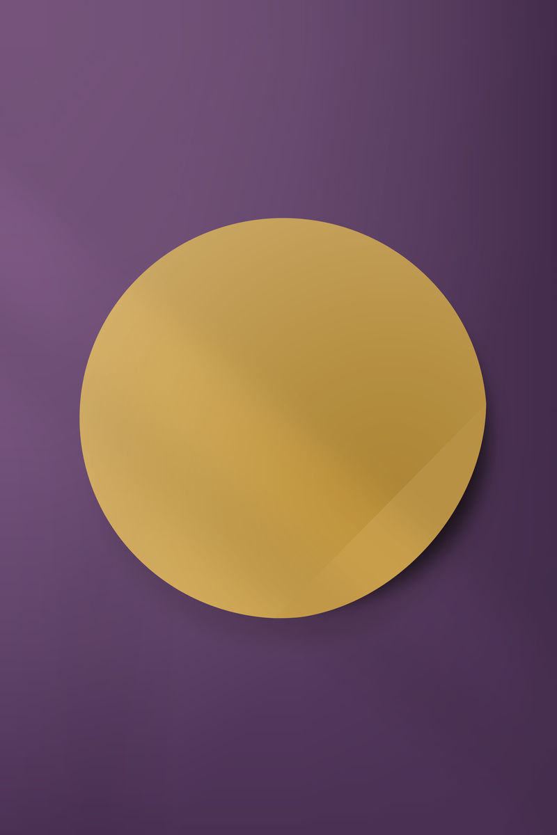 紫色背景矢量上的黄色圆形剪纸