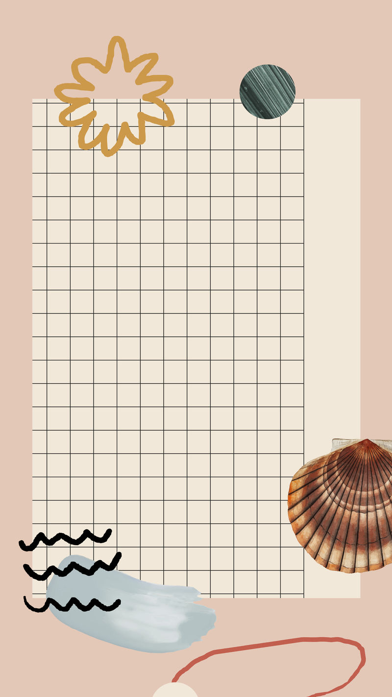 蛤壳图案网格手机壁纸矢量