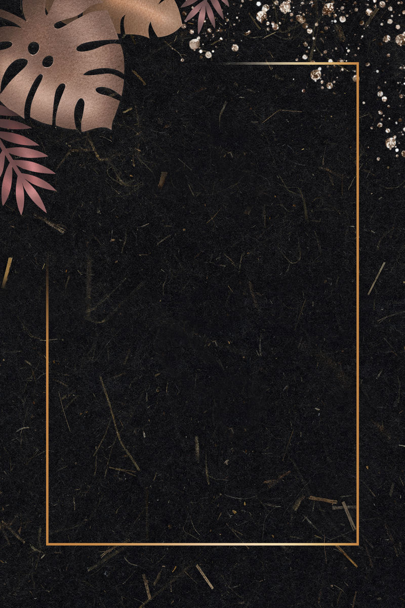 空白多叶矩形金色边框