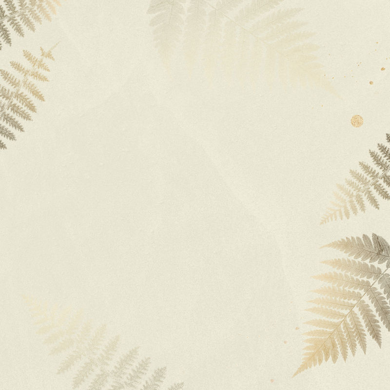 金色沼泽蕨类框架米黄色背景移动壁纸
