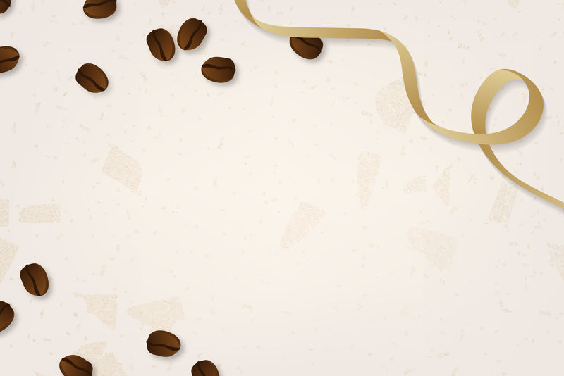 咖啡豆米色背景向量