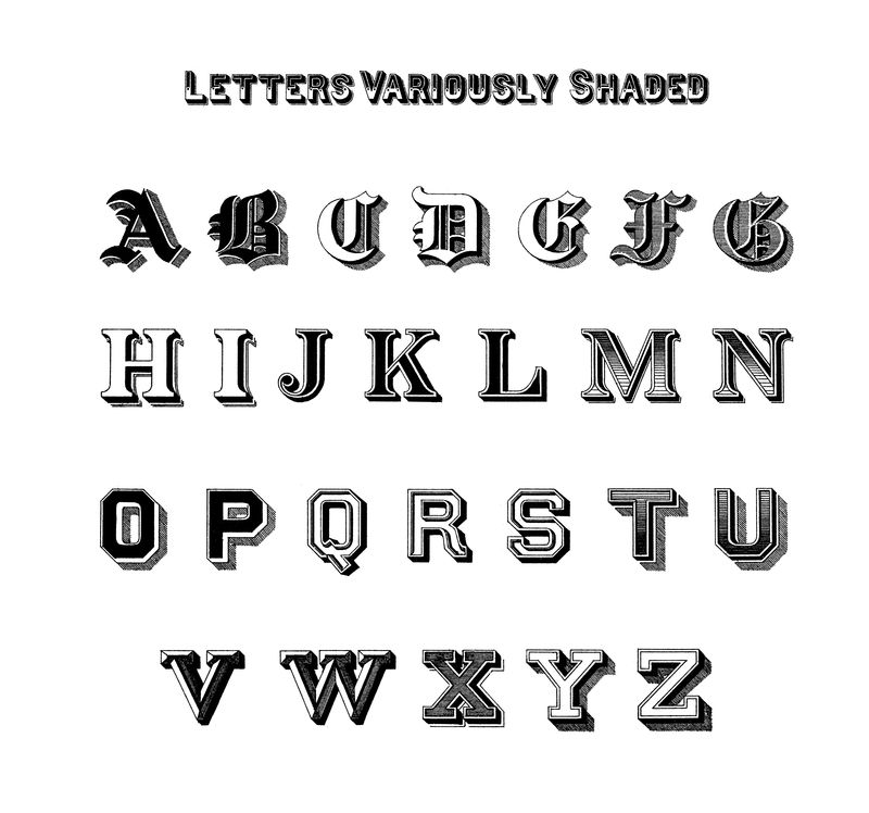 Different types of shadings on fonts from Draughtsman卧底\u0026