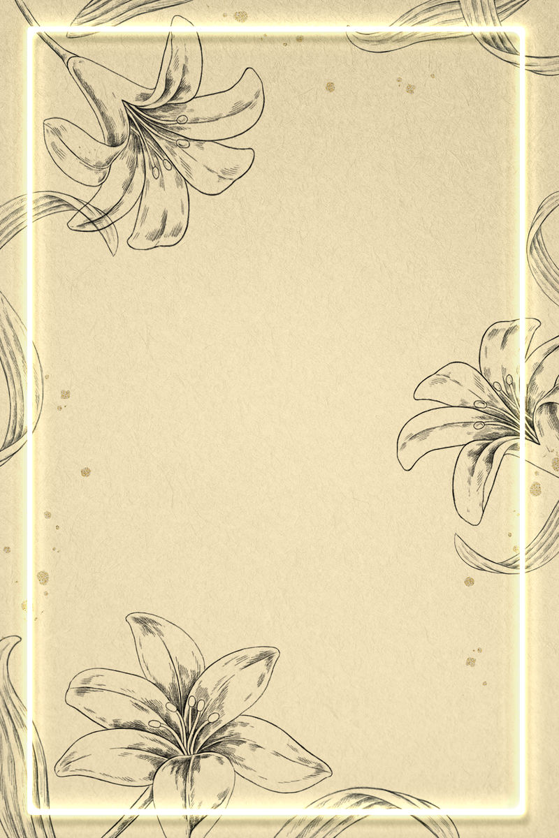 百合花架手机壁纸插画