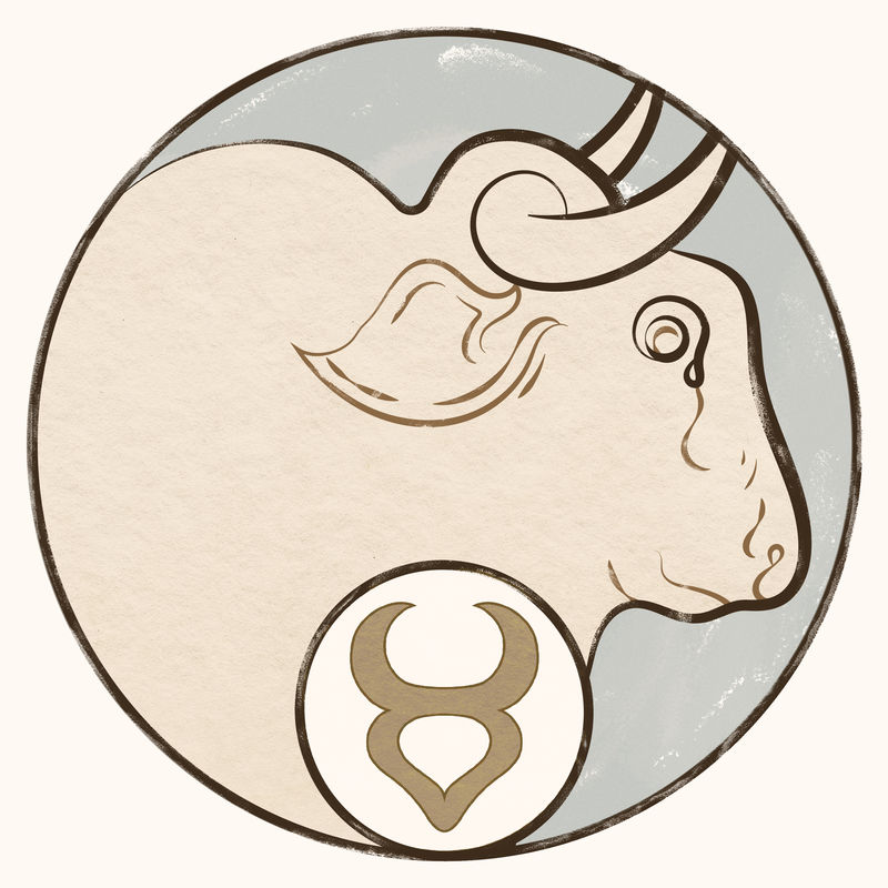 Art nouveau taurus zodiac sign psdremixed from the artworks of标题u003CA href=