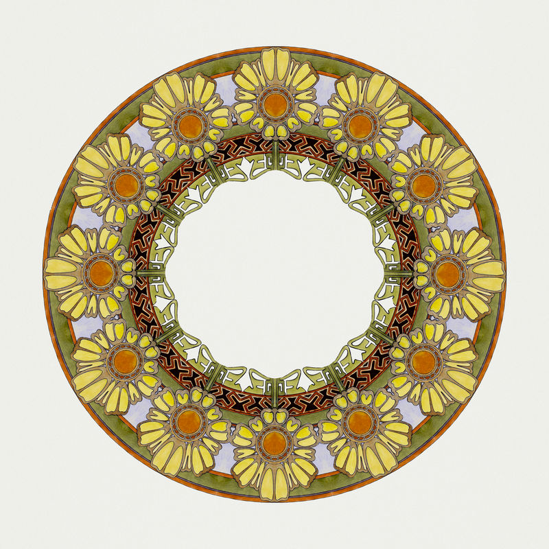 Art nouveau flower pattern psd elementremixed from the artworks of卧底