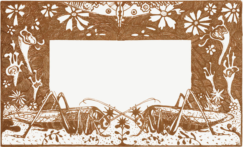 复古蚱蜢帧向量混合从西奥范霍伊泰马的艺术作品