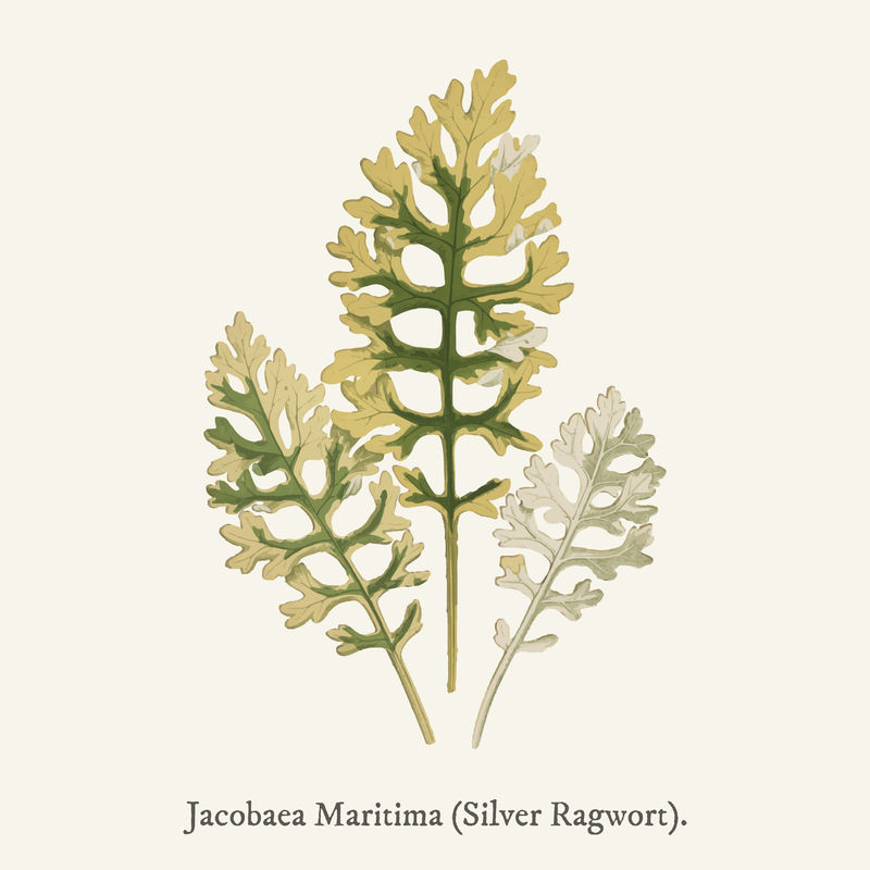 Silver Ragwort）【Jacobaea Maritima】found in