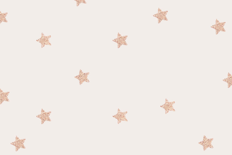 粉金色矢量闪烁星星图案米色壁纸