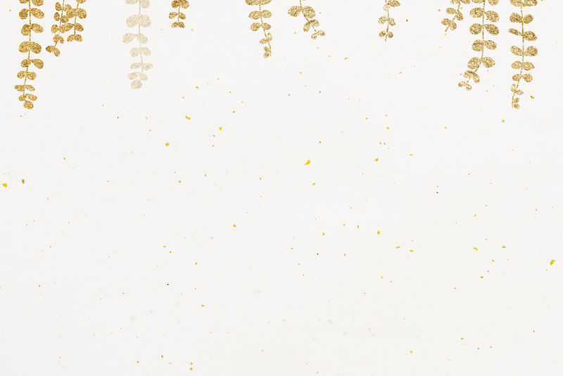 金光闪闪的桉树叶图案米色背景插图