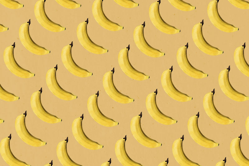 手绘天然新鲜香蕉图案背景