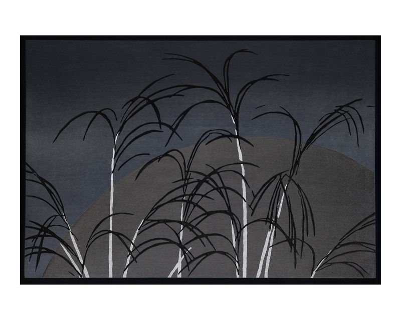 月亮和草复古插画墙艺术印刷和海报设计混搭从原来的艺术品