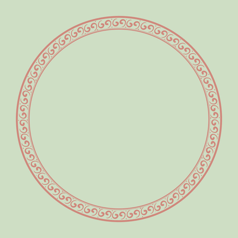 中式边框psd传统图案粉色圆圈