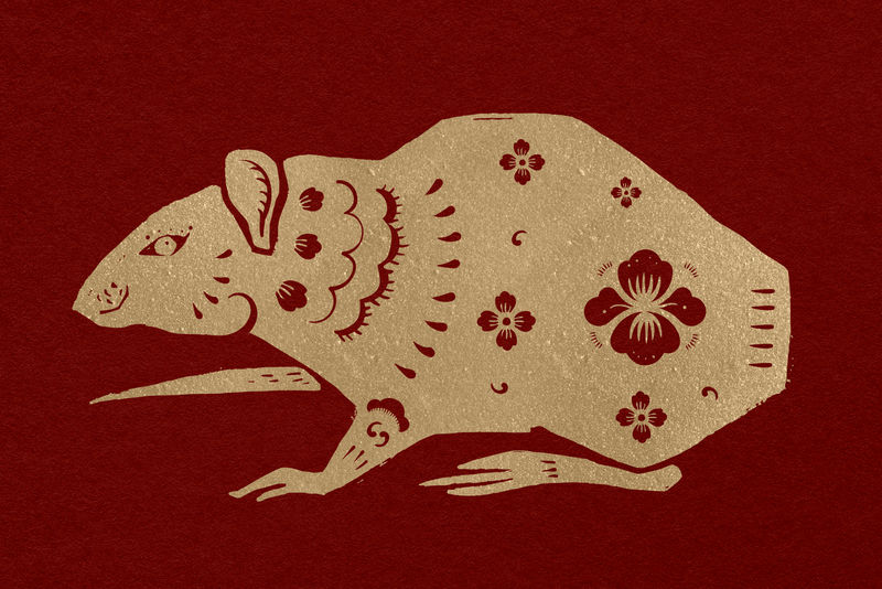 鼠年中国星座动物贴纸