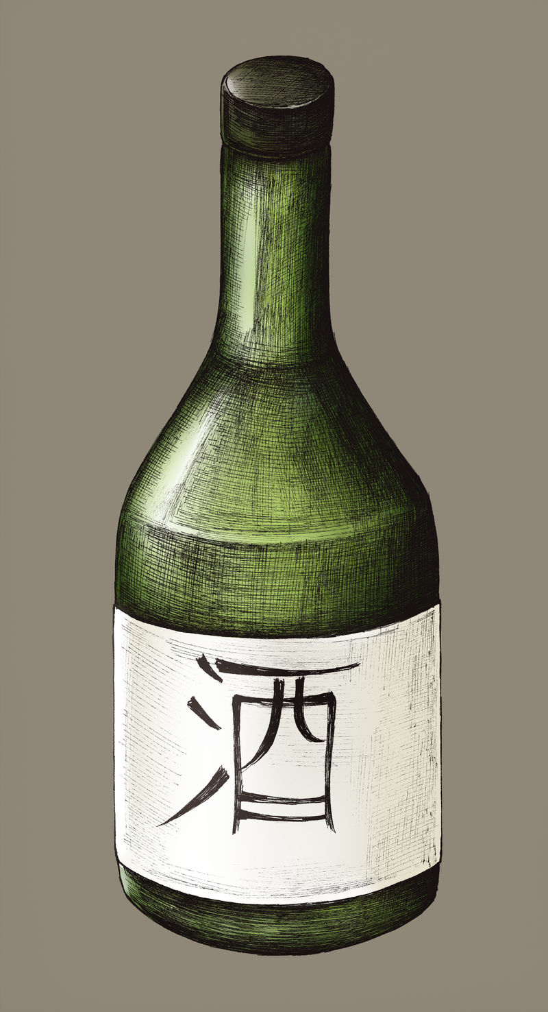手绘大阪日本米酒