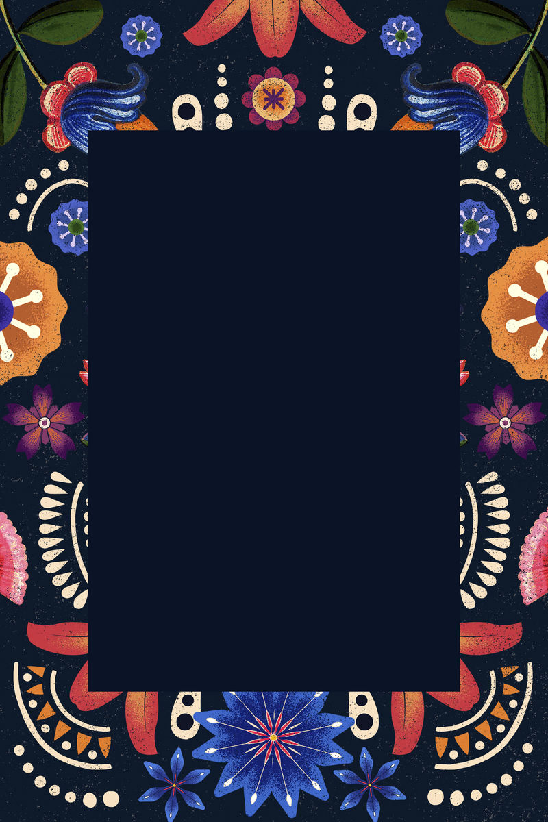 墨西哥花卉图案民族画框