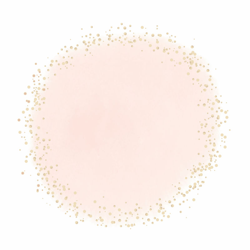 粉彩粉色背景向量上的金色圆形框架