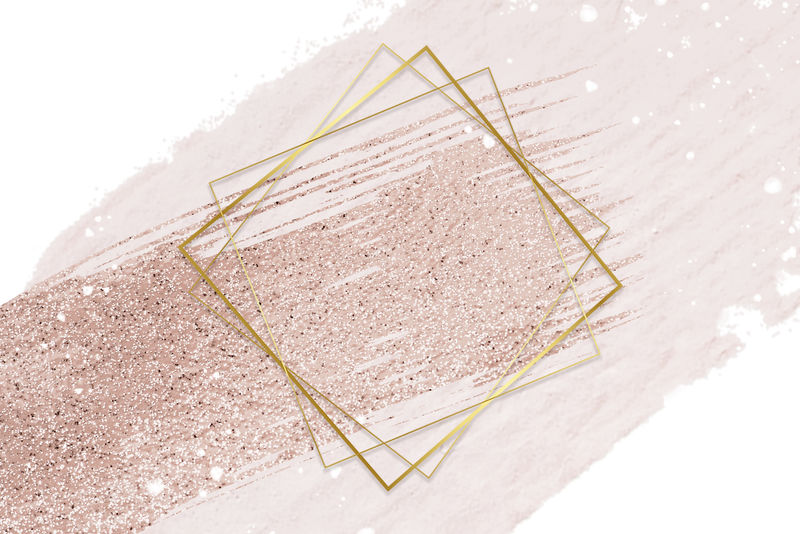 淡粉色背景上的金色菱形框架