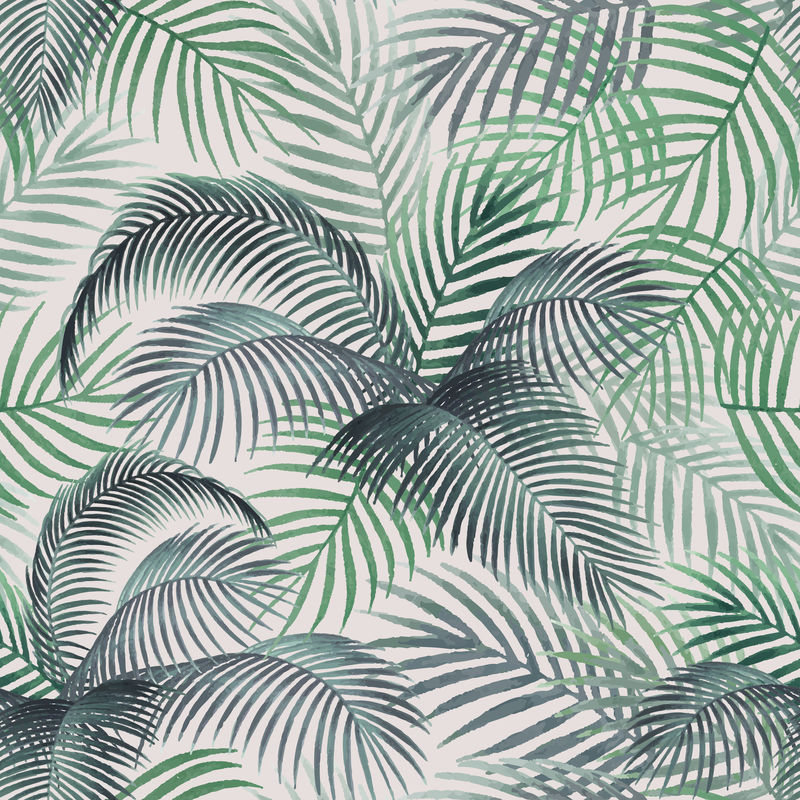 热带背景棕榈叶插图