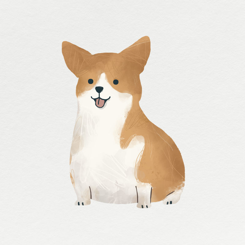 灰色背景向量上的Corgi