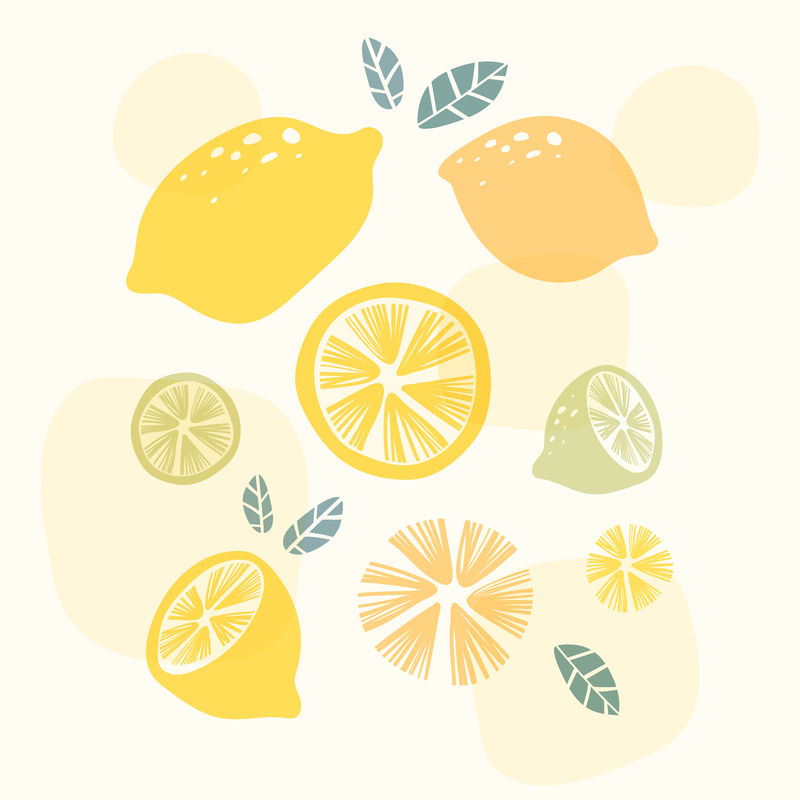 柠檬图案背景与设计空间矢量