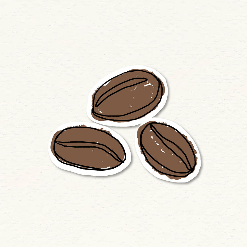 doodle矢量咖啡豆贴纸
